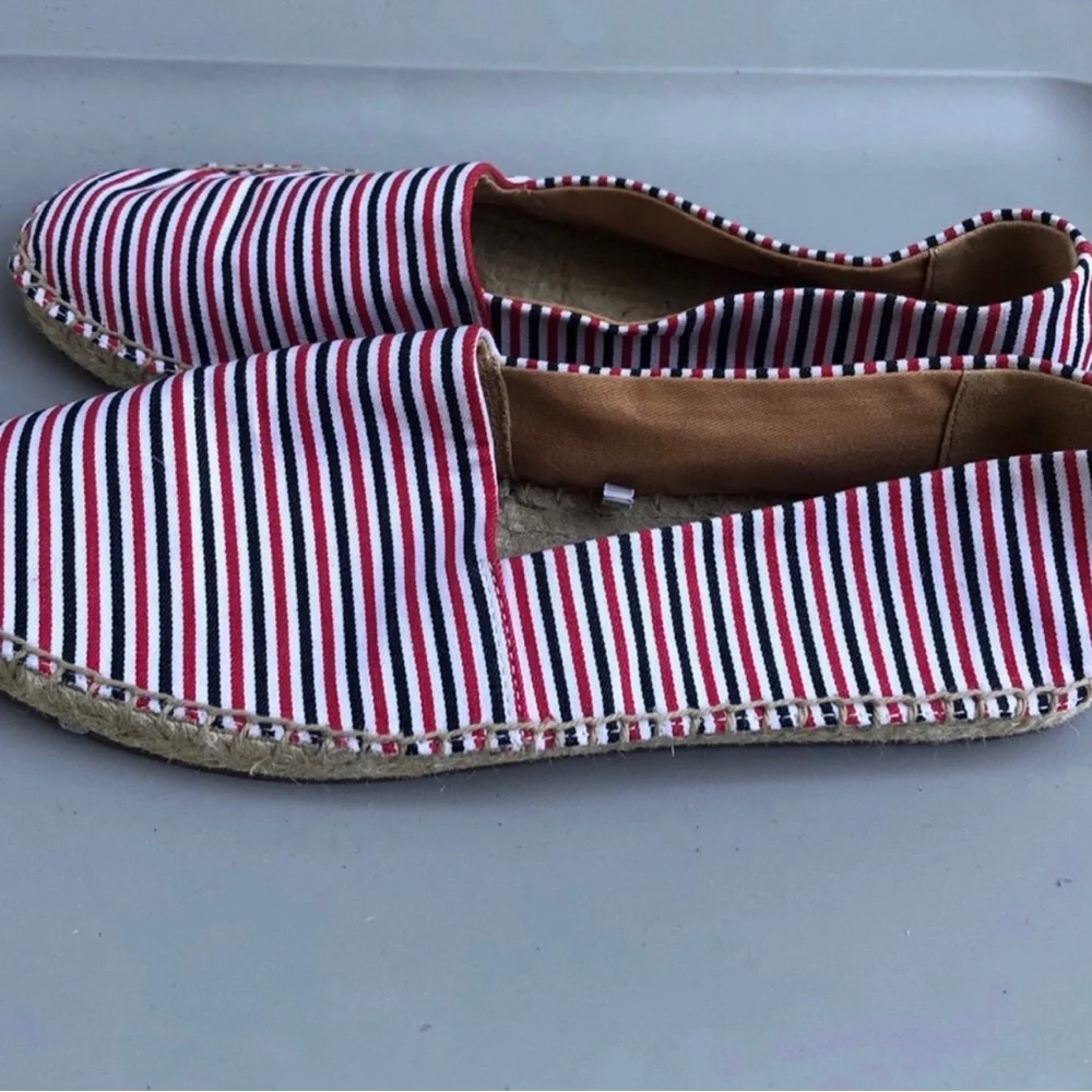 J. Crew Striped Espadrille Slip Ons. Size 7.5.